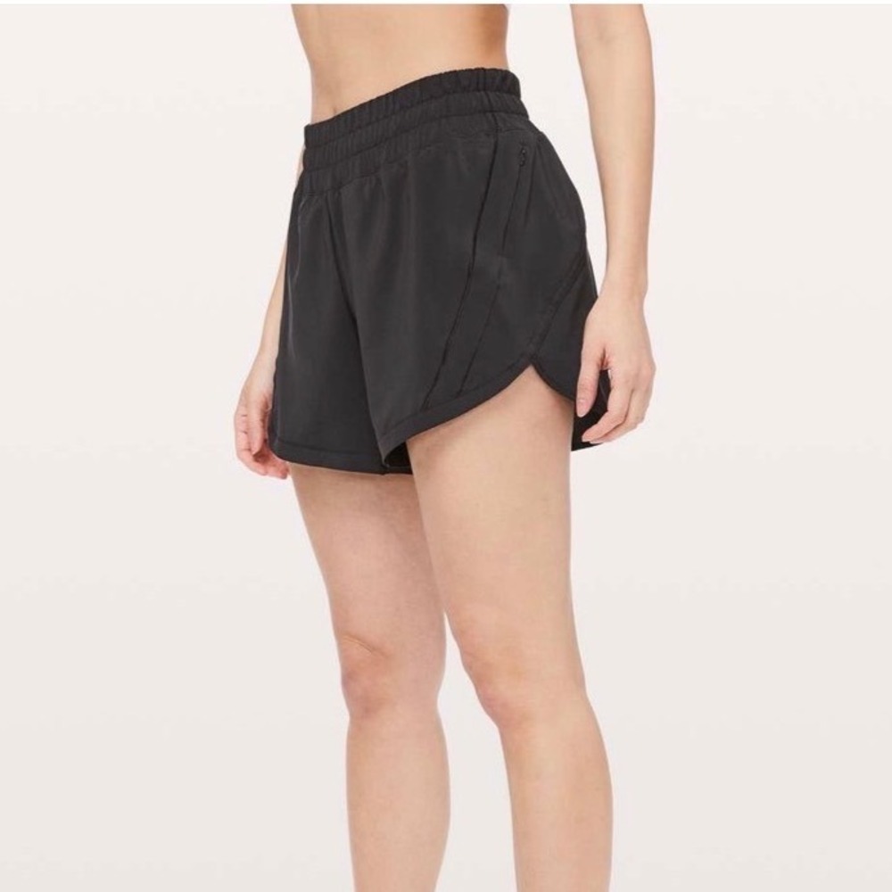 Lululemon Track That Shorts 5" Black High Rise Running Shorts - 8